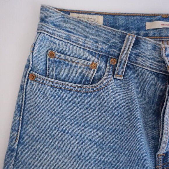 Levi’s Wedgie Fit Jeans Light Wash Straight Waterless 100% Cotton Denim 25 - Picture 10 of 14